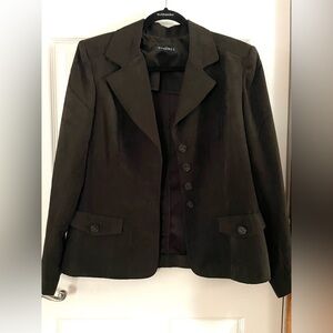 Studio I Dark Green Women's Elegant Faux Suede Blazer Size 14